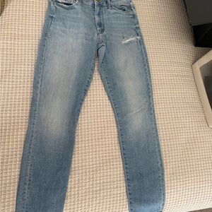 Size 26 MOTHER Light Blue Distressed Jeans